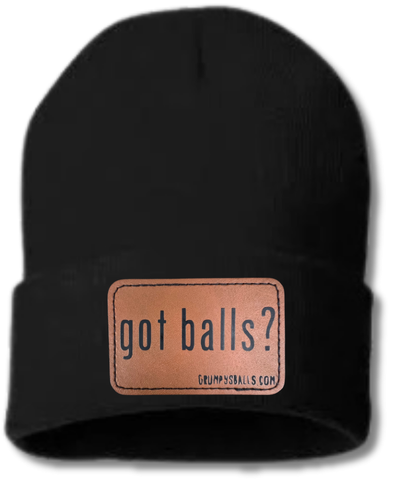 Leather Patch 'got balls?' Beanie